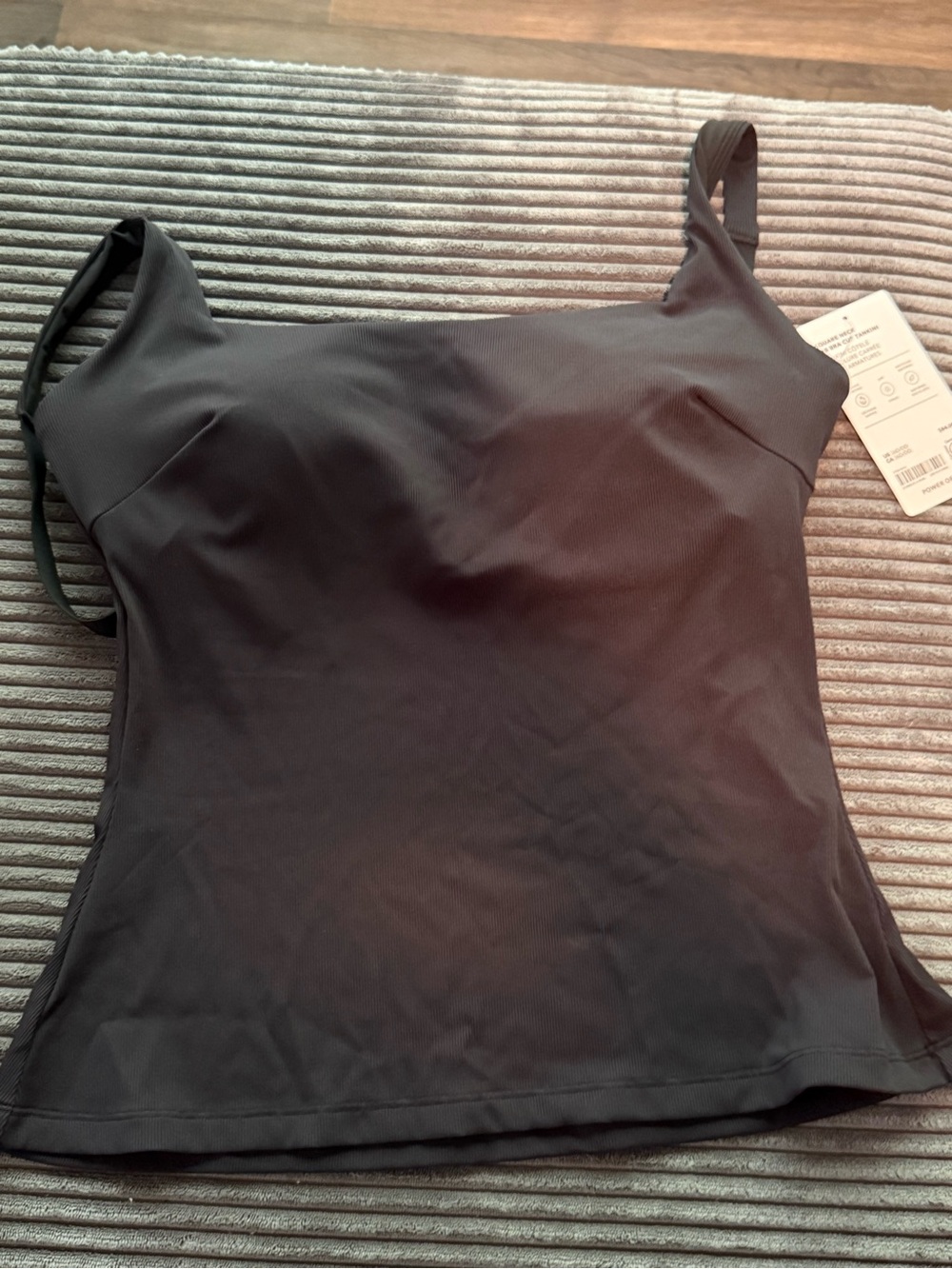 NWT Athleta Square Neck Rib Bra Cup Tankini – Black – 36D/DD